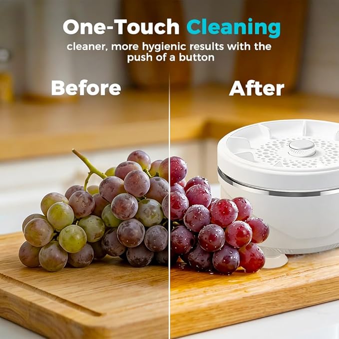 Fruit and Vegetable Washing Machine, Titanium Electrolysis Fruit Cleaner Device with Vortex Cleaning, Waterproof Wireless Fruit and Vegetable Purifier for Home Kitchen (2)