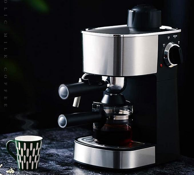Espresso Maker with Steamer with Drip tray, Built-In Milk Frother and Reservoir with Adjustable Control Knob, 5 Bar Coffee Maker and Cappuccino Machine