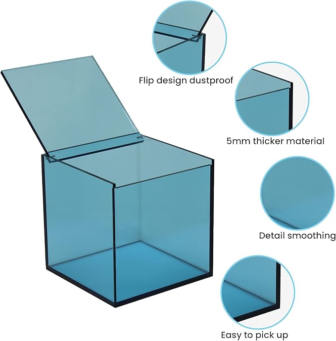 NC Coffee Capsule Storage Box Coffee Pod Holder Organizers Accessories Anti Dust Durable Clear Acrylic Box for House and Office Use, Light Blue, 5*5 In