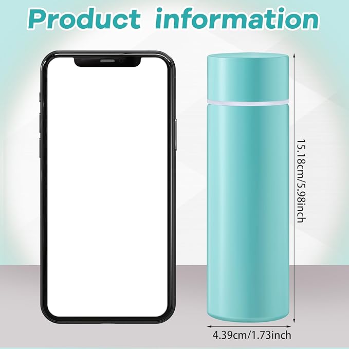 Irenare 5oz Mini Water Bottle Mini Insulated Stainless Steel Bottle Purse Water Bottle Cute Leak Proof Flask Keeps Drink Cold and Hot for Purse Women(Blue,1 Piece)