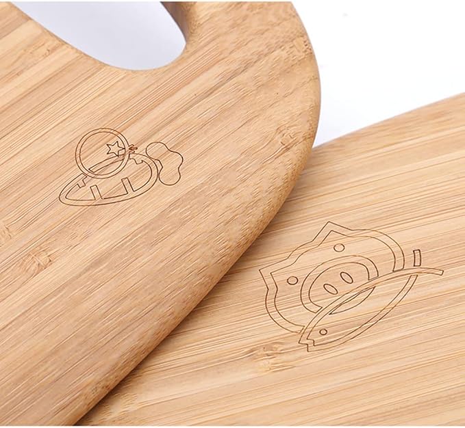 Board Bamboo Cutting Board with Handle Wooden Cutting Board for Kitchen Board Set for Vegetables Meat Cheese Cutting Board for Carving Meat or Vegetables (Carbonized Color M