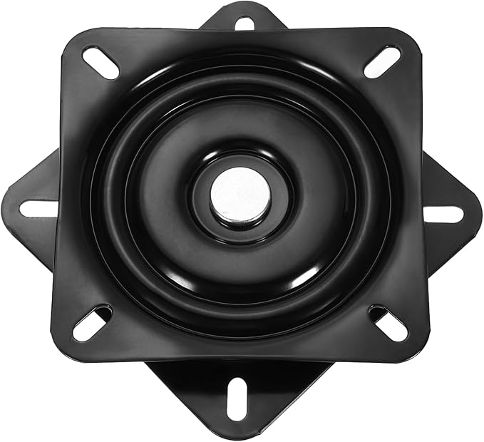 uxcell 5" Bar Stool Swivel Replacement, 360° Rotation Lazy Susan Turntable, Square Ball Bearing Seat Swivel Base Mount Plate for Recliner Chair or Table, Black (125x1.8mm)