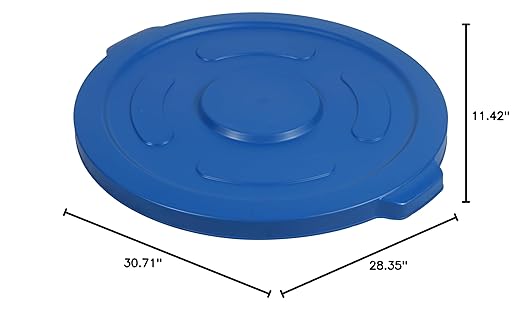 PLASTIC PRINCE Round Trash Can Lid Compatible with 55 Gallon Plastic Prince Container, Blue
