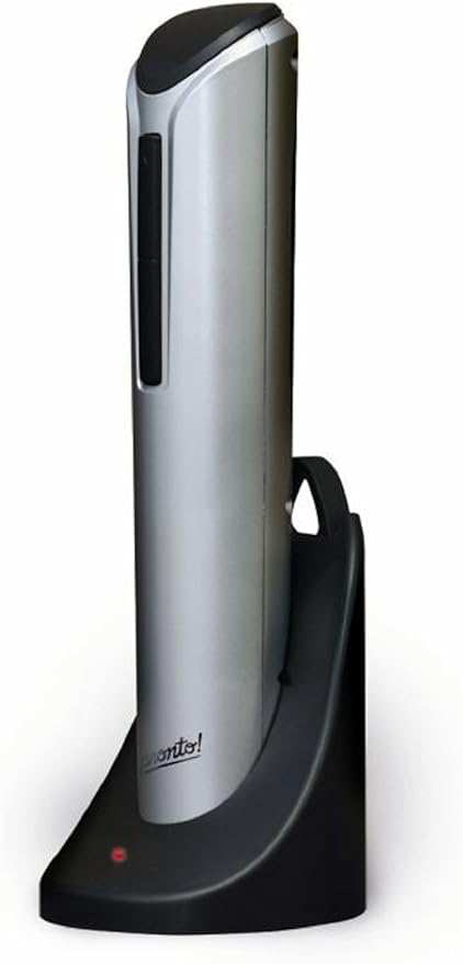 Ozeri Pro Electric Wine Bottle Opener with Wine Pourer, Stopper, Foil Cutter and Elegant Recharging Stand