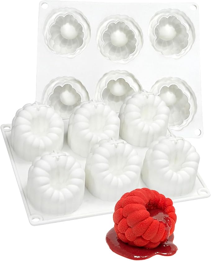 6 Cavity Large Raspberry Mousses Cake Mold Food Grade Silicone Chocolate Dessert Baking Mould Family Gathering Bakeware