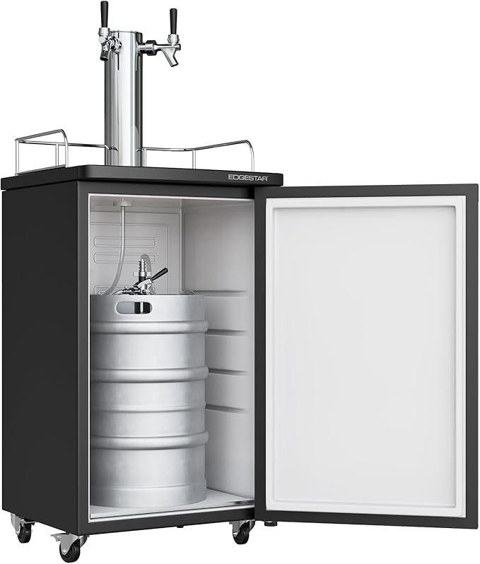 EdgeStar KC2000TWIN Full Size Dual Tap Kegerator & Draft Beer Dispenser - Black