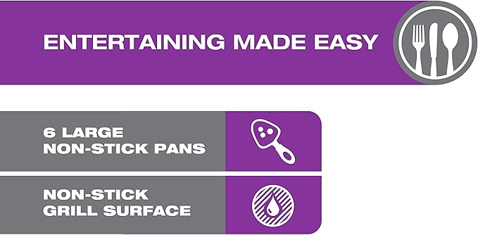 Party Grill & Raclette by Salton | 6-Person Smokeless Indoor Grill | Non-Stick Grill Plate