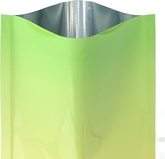100 Pcs Custom Glossy Mini Mylar Bags, Custom Logo/Text/Barcode, Single Side One Color Print, Heat Seal Pouches with Tear Notches for Food, Small Business, Retail (Yellow Glossy, 10 * 15CM/4.0"*6.0")