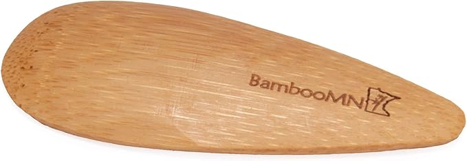 BambooMN - 4" Small Solid Bamboo Oval Scoop, 10pcs