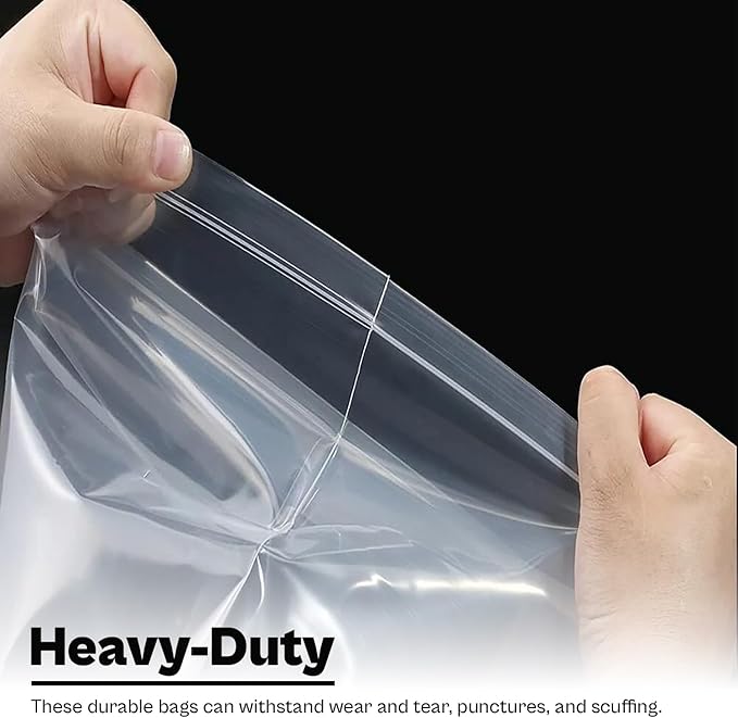 PSBM 1000 Count 4 Mil 4 Inch x 6 Inch, White Block Reclosable Poly Bags, With Write-On Block, Clear Zip Plastic Bag, Lock Seal Zipper For Packing, Storing, Organizing & Shipping Products