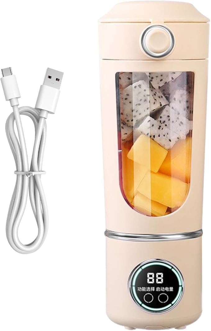 Electric Blender Cup - 700ml USB Rechargeable Fruit Mixer | Electric Vegetable Juicer - for Women Men Teens Adults Kitchen Gym Travel Dormitory Apartment Hotel School