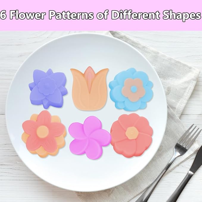 2 Packs 6-Cavity Silicone Flowers Shap Mold Assorted Silicone Flower Soap Mold Mixed Tulip Mold DIY Soap Molds for Handmade Chocolate Biscuit Cake Muffin Jelly Ice Cube