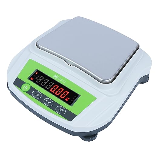 U.S. Solid Precision Balance, 2000g/4.4lb x 0.01g Analytical Digital Lab Scale, 6.2" x 5" Rectangular Pan, Piece Counting, g/ct/oz/lb, 100-240V AC & 4xDC 1.5V Battery, Kitchen, Jewelry, Scientific Use