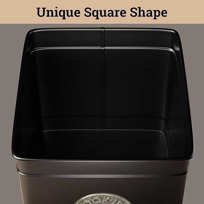 Cookie Jar with Airtight Lid - 1 Gallon - 6"D x 8"H Black Iron Cookie Tin with Bamboo Lid - Large Cookie Jars with Lids Airtight - Farmhouse Cookie Jars for Kitchen Counter Decorative - Cookies Jar