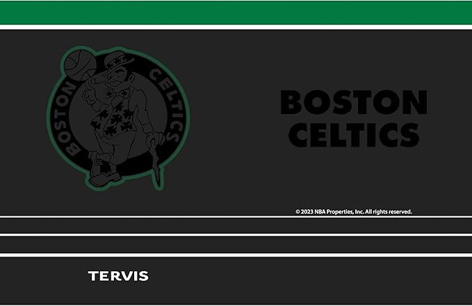 Tervis Traveler NBA Boston Celtics - Night Game Triple Walled Insulated Tumbler Travel Cup Keeps Drinks Cold & Hot, 30oz with Straw Lid, Stainless Steel
