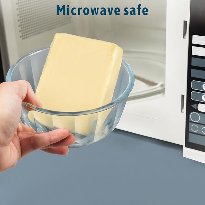 Freshmage Mixing Bowls with Airtight Lids Sets, 5 Packs Thick Glass Nesting Bowls for Kitchen Baking, Meal Prepping, Bpa Free, Dishwasher Safe, 0.5/0.8/1.6/2.7/4.4 Qt
