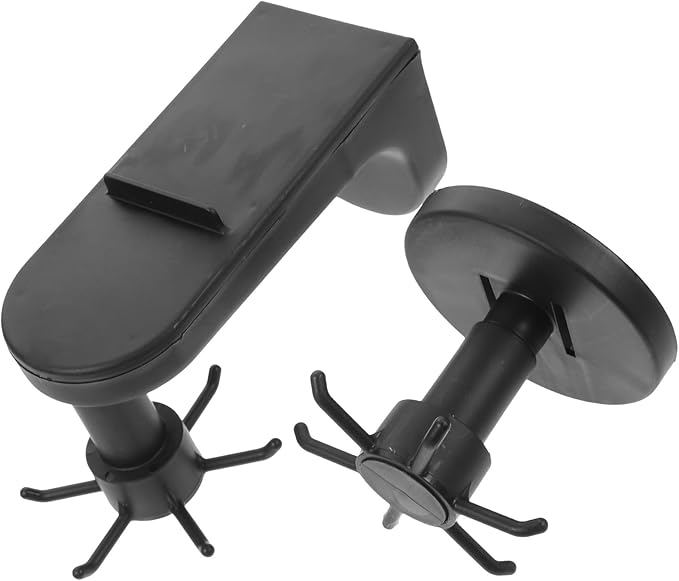 2pcs Wall Mounted Kitchen Utensil Hooks Multi-Functional 6-Claw Rotating Adhesive Hanger Black for Hanging Cooking Tools Under Cabinet Storage