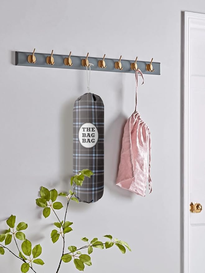Classic Buffalo Check Plaid Grocery Bags Holder Organizer, Wall Mount Plastic Bags Storage Container Dispenser, Kitchen Housewarming Gift For Women, Family, Friends, Grandma, Mom (A-21)