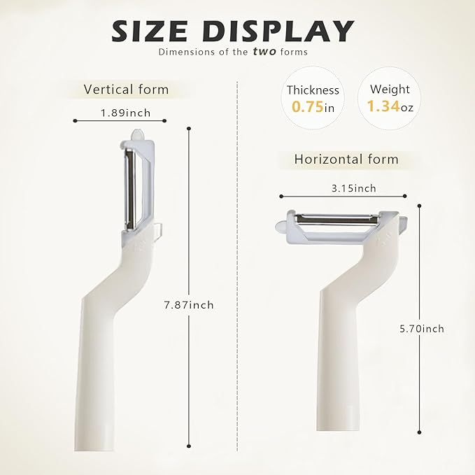 90° Rotatable Fruit and Vegetable Peeler, Sharp Stainless Steel Swivel Blades Potato Peelers for Kitchen, Built-in Eye Remover Veggie Fruit Potato Carrot Apple Peeler with Blade Cover