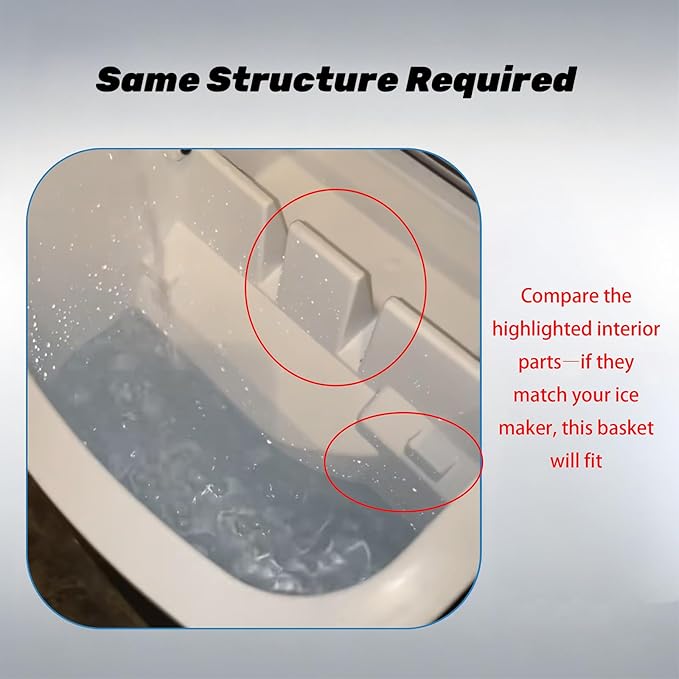 Ice Basket Compatible with Frigidaire EFIC130-SS Ice Maker, Replacement Basket Compatible with Frigidaire Ice Maker - Durable No-Tool Assembly