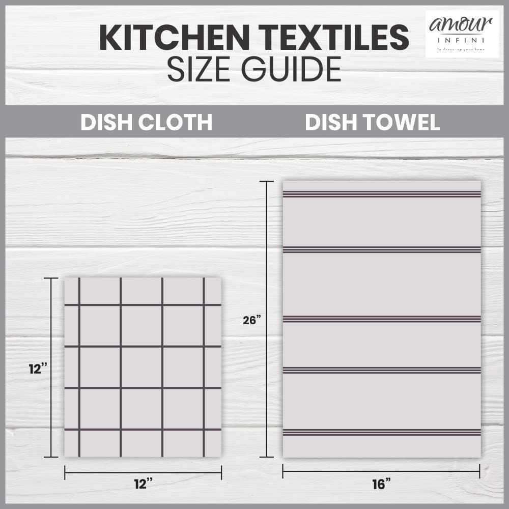 AMOUR INFINI Kitchen Towels Pack of 4 - Absorbent, Quick Drying Premium Cotton Tea Towel - Kitchen Linens 16x28 Inch Dish Towels with Hanging Loop (Green)