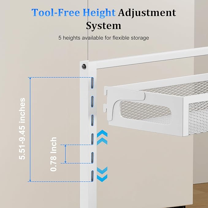 Petiza Metal Under Sink Organizer, Pull Out Cabinet Organizer Rack with Silk-Smooth Bottom Drawer, 5-Level Adjustable, Multi-Purpose Storage Shelf for Bathroom, Kitchen, Vanity, Pantry (2-Pack)