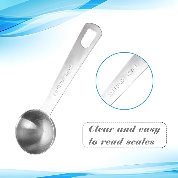2 Pcs Coffee Scoop, 2 Tablespoon (10ml),Stainless Steel Coffee Spoon with Long Handle, for Milk Powder