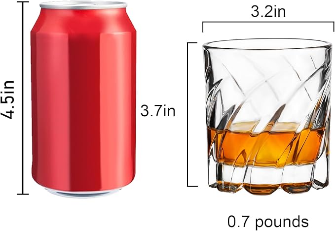 PARACITY Spinning Whiskey Glasses Set of 2, Rotatable Old Fashioned Glassware, Bourbon/Cocktail/Rock Glasses for Bar, Party and Home, Whiskey Gift for Men