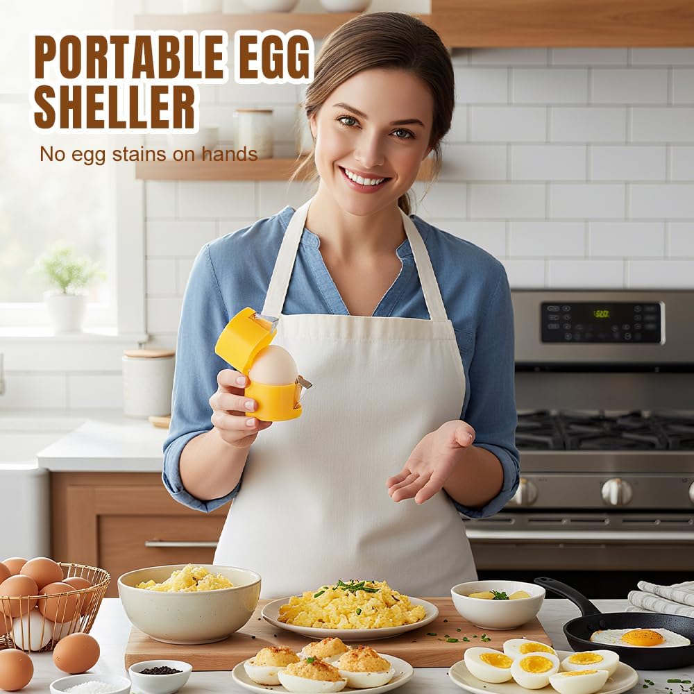2026 New Egg opener, Egg Shell Separator for Raw Eggs Gadgets Cracker Tool, Upgrade Stainless Steel Egg Cutter Egg Cracker Tool Multifunctional Egg Cutter Multipack (2, Yellow)