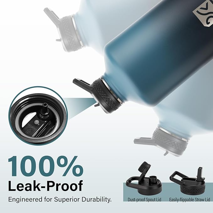 DYSANKY 1 Gallon Insulated Water Bottle | Upgraded Thickened Stainless Steel Metal Portable Sports Large Water Jug for Gym and Hiking with Carrier Bag, Handle Strap | BPA-Free 128 oz