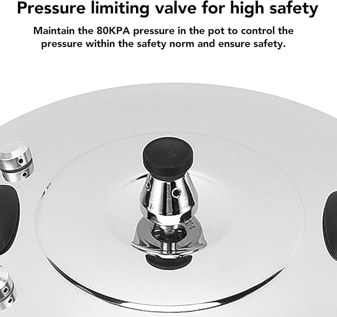 Electric Pressure Cooker,Stainless Steel Pressure Cooker,Multi Functional Cooker for Cooking Rice,Noodles,Stewing Soups,Steaming,Boiling Porridge (22CM)