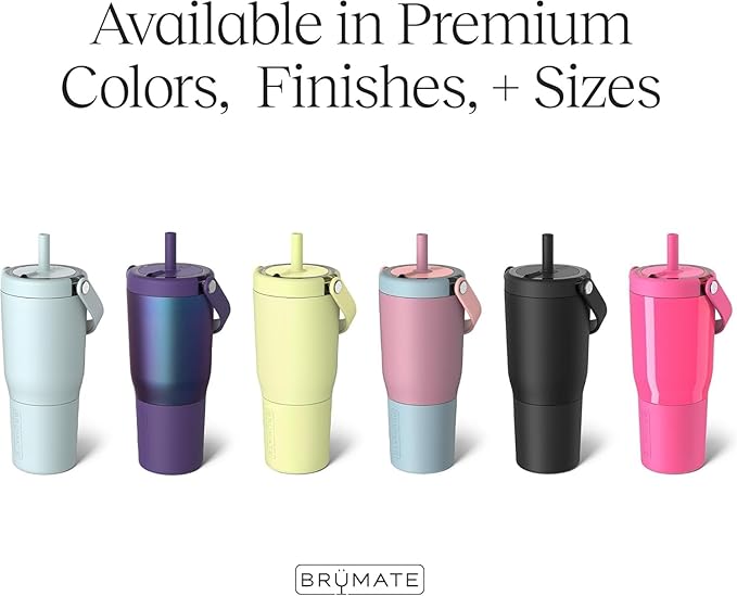 BrüMate Resa 25oz 100% Leakproof Travel Tumbler w/Handle & Straw | Flexible SoftSip Straw | Silicone Sleeve for Durability | Stainless Steel | Cup Holder & Travel Friendly Water Bottle (Java)
