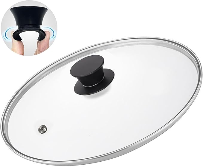 Glass Lids, Replacement Tempered Clear Glass Lids with Steam Vent，Covers For pots, pans and skillets，Available in Small and Large 8, 9.5, 10.25, 11, 12, and 12.5 Inch