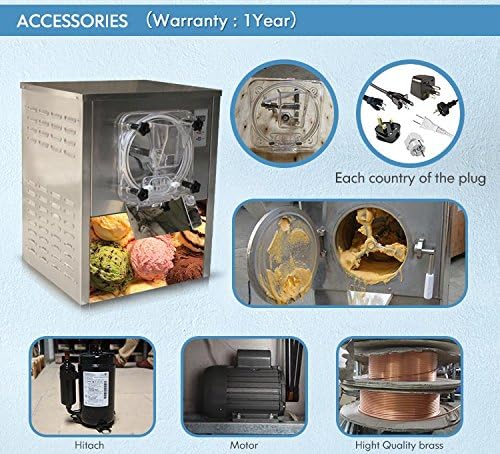 Kolice Commercial Desktop Hard ice Cream Machine, Counter top Hard ice Cream Maker, Ice Cream Machine, Snack Food Machine for Restaurant, Snack Bar, Ice Cream Shop