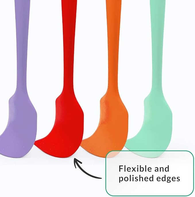 Elihome Chef Series 3 Piece Silicone Spatula Set - 600°F Heat Resistant Non Stick Rubber Kitchen Scraper Spatulas for Cooking, Baking, and Mixing – BPA Free and LFGB Certified Silicone, Purple Color