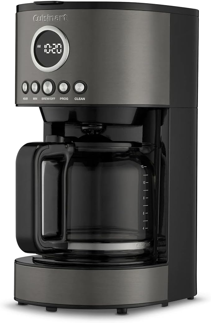 Cuisinart Stainless Steel 12-Cup Coffee Machine, Black Stainless Steel DCC-1220BKS