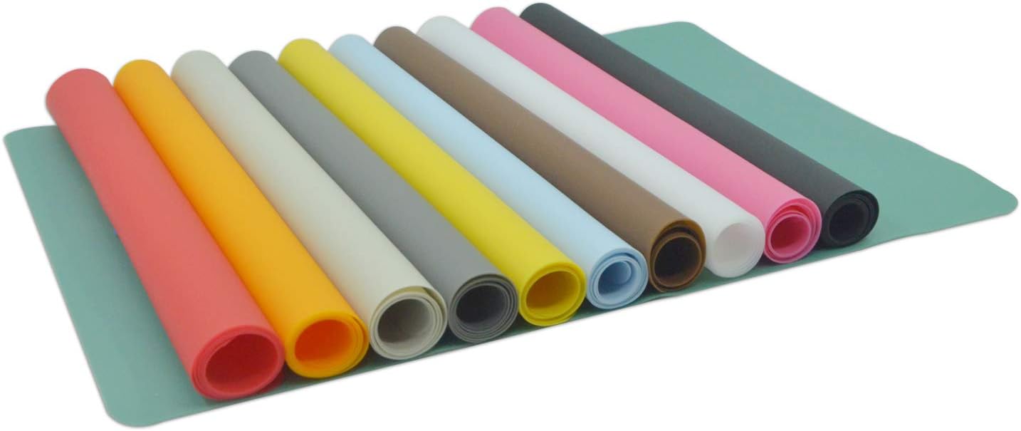 Silicone Placemats, Food-Grade Non-Slip Waterproof, Dining, Stain Resistant, Countertop Protector, Kitchen Counter Mat, Heat Resistant, Baking mat Dishwasher Safe (15.7x11.8Inch-4pack, Yellow)