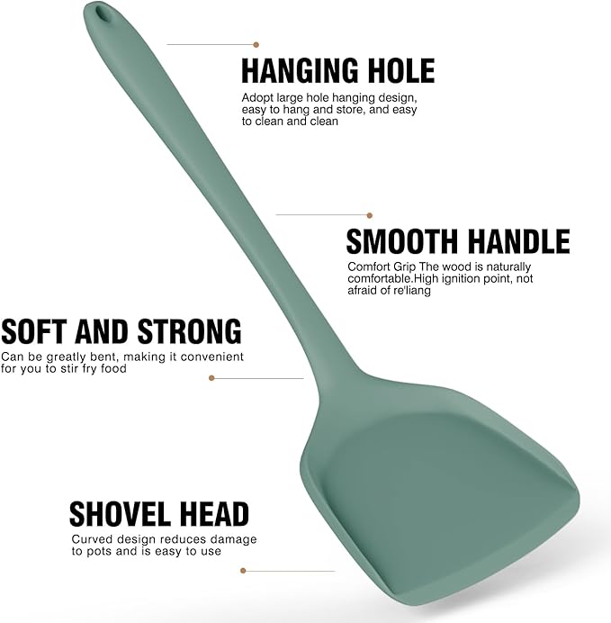 AOTHOD Silicone Cooking Utensils Set - 446°F Heat Resistant Silicone Kitchen Utensils,Spatula,Spoon, Kitchen Utensil Sets Gadgets Tools Set for Nonstick Cookware,Dishwasher Safe BPA FREE (Multicolor)