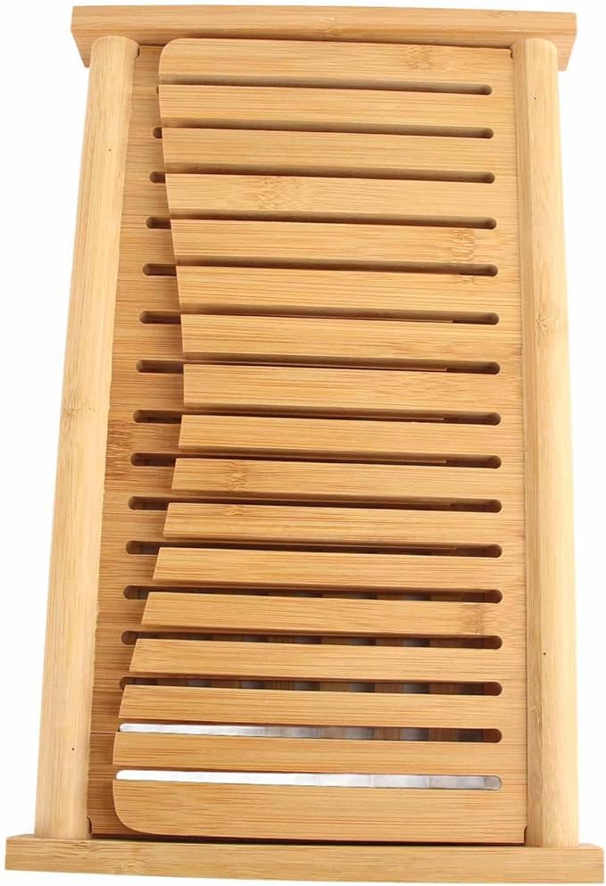 Bread, Homemad, Bread Loaf Slicing Guide with Crumb Tray, Foldable & Compact for Bread, Cakes and Bagels