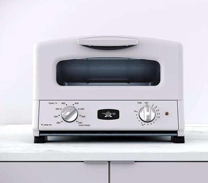 Countertop Toaster Oven, Compact Kitchen Appliance with Graphite Heating Technology, Eggshell White