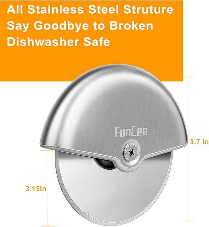 Premium Pizza Cutter Wheel with Sharp Blade For Cutting Through Pizzas, Crusts, Pies and More, Stainless Steel Knife with Ergonomic and Comfort Grip, Dishwasher Safe