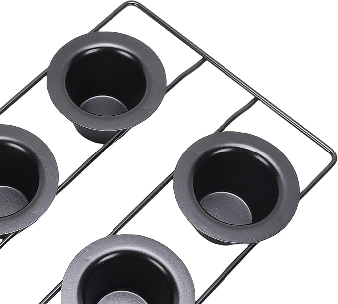 FOSA 6 Cup Popover Pan, Deep Non Stick Carbon Steel Bakeware with Even Heating for Baking Popovers Muffins Puddings and Easy Cleanup