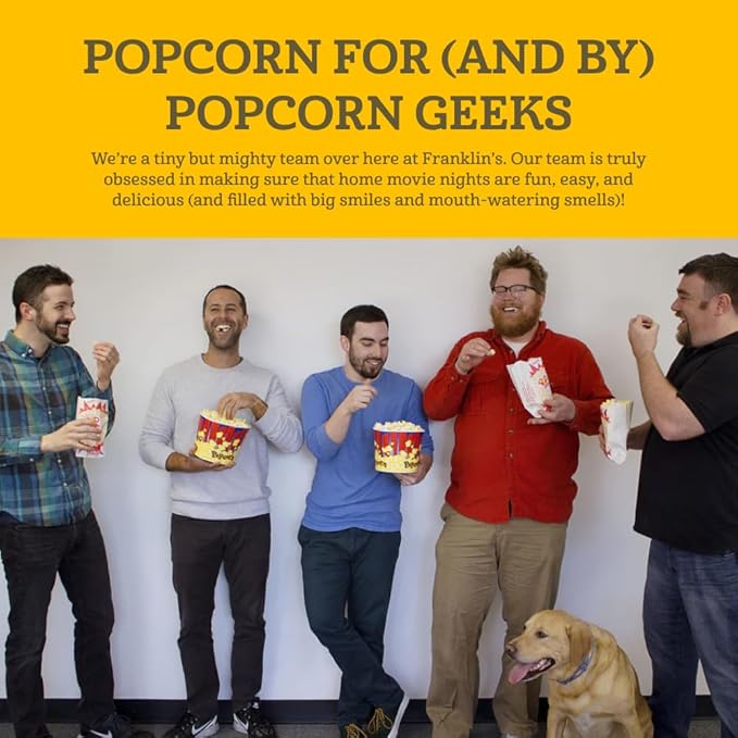 Franklin’s Gourmet Popcorn All-In-One Popcorn Packs for Popcorn Machine - 2oz Pack of 10 - Made in USA - Packs of Popcorn Bags with Buttery Salt & Oil