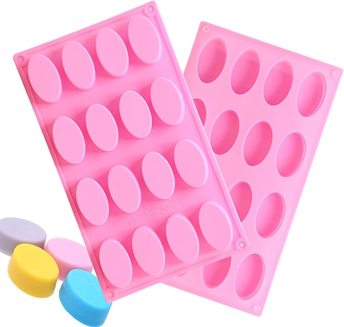 Joyeee Oval Silicone Pudding Mold, Reusable Silicone DIY Mold Tins Case, Baking Cake Biscuit Cupcake Chocolate Pastry Candy Fondant Ice Cube For Wedding, New Year Party, Family Friends Festival Gift