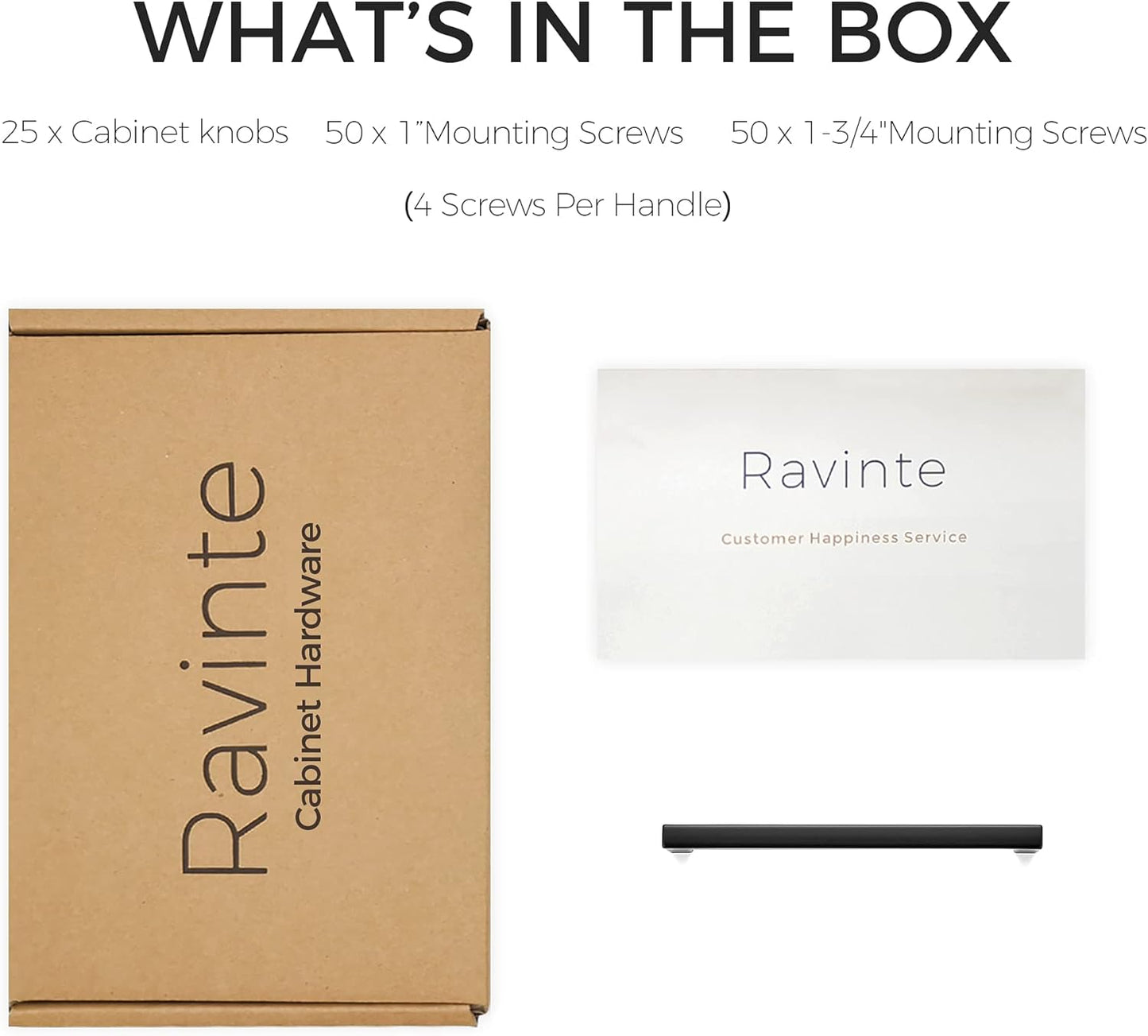 Ravinte 25 Pack 5 Inch Hole Center Solid Slim Square Pulls Matte Black Kitchen Cabinet Handles Square Bar Drawer Handles Flat Black Drawer Pulls for Cupboard Dresser and Cabinets