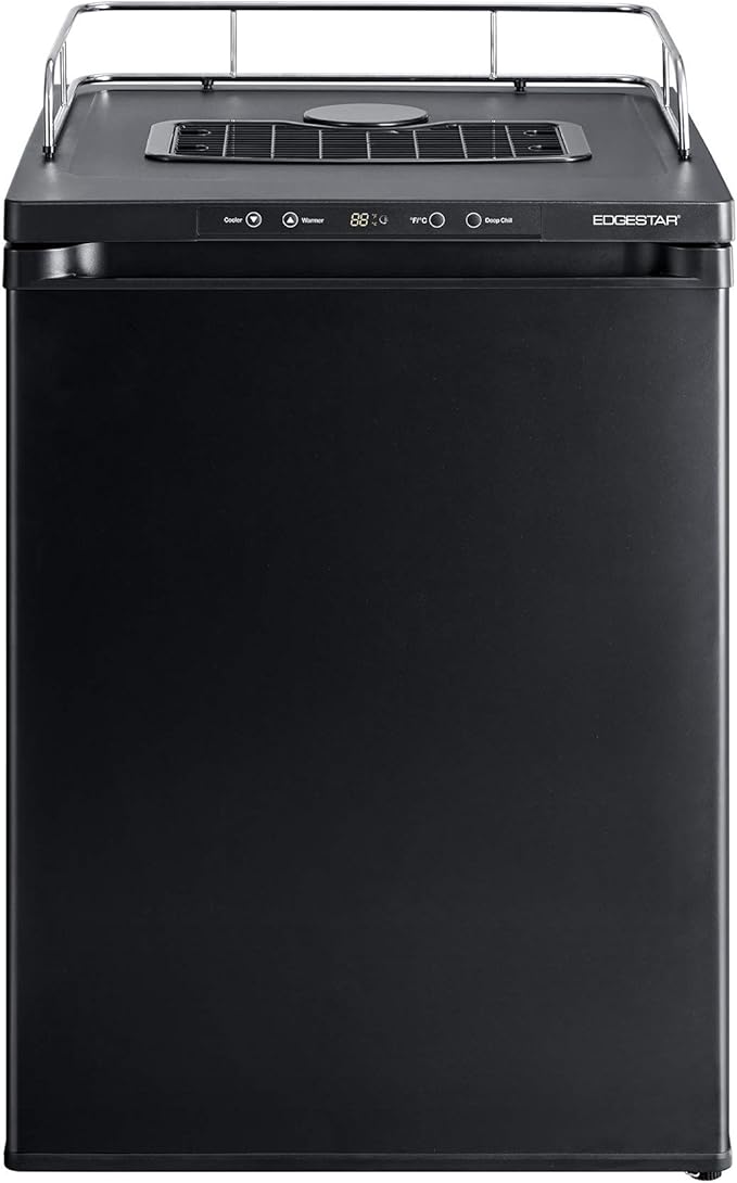 EdgeStar BR3002 24 Inch Wide Kegerator Conversion Refrigerator for Full Size Kegs with Deep Chill Mode - Black