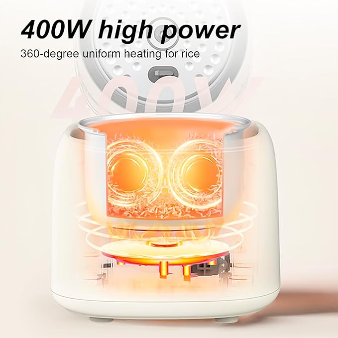 5 cup 2.5L Low Suger Rice Cooker with 304 Stainless Steel inner pot, healthy for 2-3-person households, Office workers & low carb dieters, exercisers and the elderly