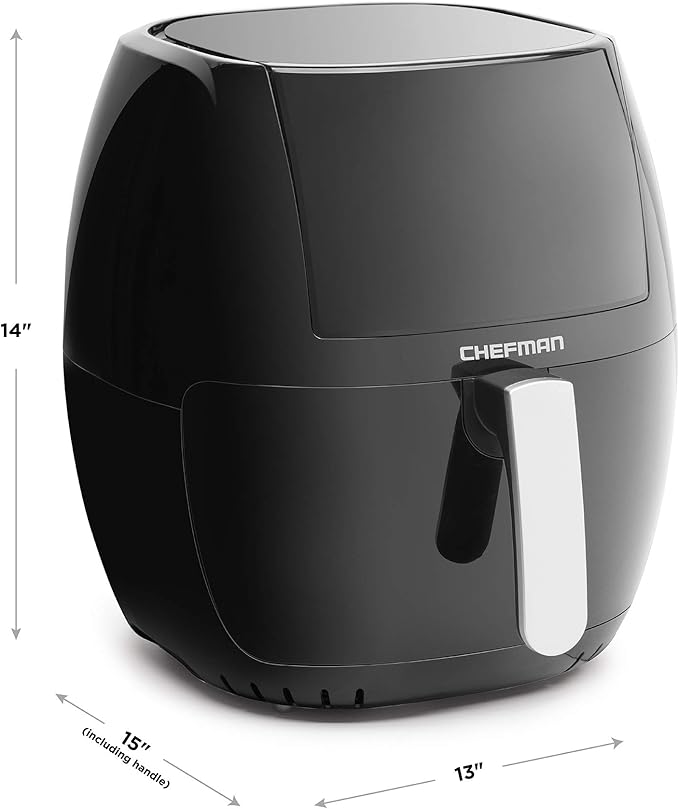 Chefman TurboFry Touch 8 Quart Air Fryer w/ XL Viewing Window & Advanced Digital Display, Fry with Less Oil for Healthy Food, Adjustable Temperature Control, Cooking Presets & Dishwasher-Safe Basket