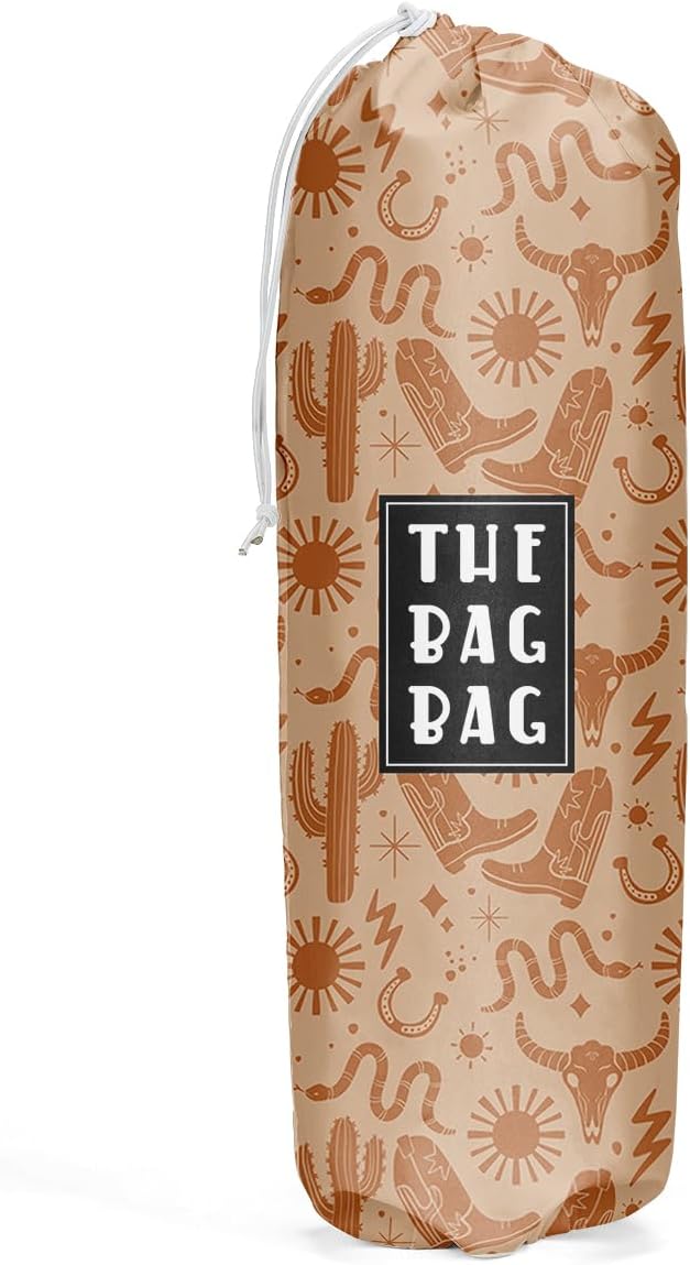 Western Gifts Plastic Bag Holder, Cow Print Stuff Grocery Bag Holder, Plastic Bag Organizer, Plastic Bag Holders for Grocery Bags, Bag Storage Organizer, Western Home Kitchen Decor for Women Men