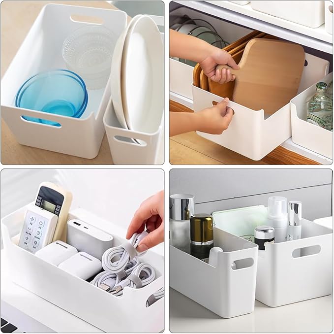 2Pcs Paper Plate Dispenser for 7-10 Inch Disposable Plates, Space-Saving Disposable Plate Storage Organizer for Cabinet, Countertop, RV or Outdoor, Space-Saving Plastic, Foam and Paper Plate Storage